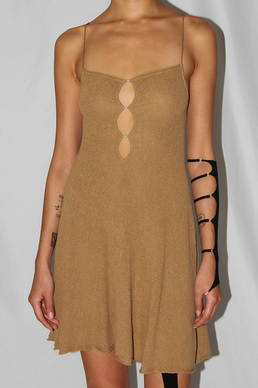 RUI suspender hollow dress RSS24KN11 coffee